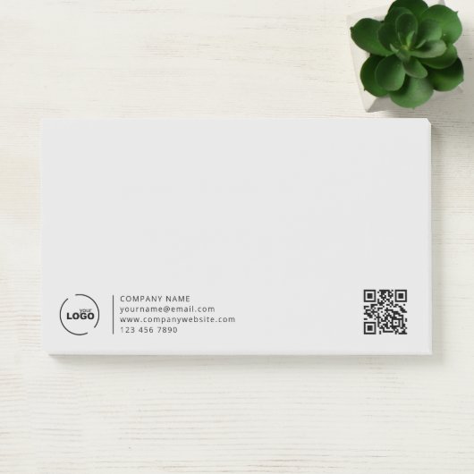 Post-it® Logo professionnel moderne entreprise QR Code gris (Bureau)