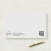Post-it® Logo professionnel moderne entreprise QR Code gris (Sur un bureau)