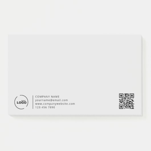 Post-it® Logo professionnel moderne entreprise QR Code gris (Devant)