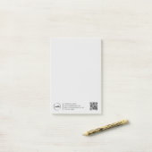 Post-it® Logo professionnel moderne entreprise QR Code gris (Sur un bureau)