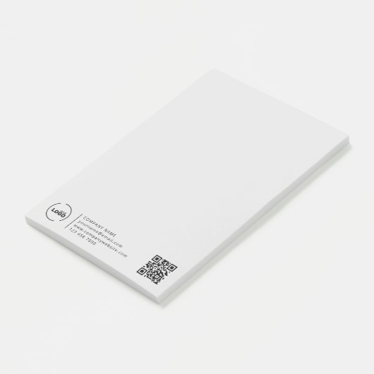 Post-it® Logo professionnel moderne entreprise QR Code gris (Incliné)