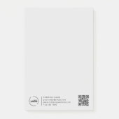 Post-it® Logo professionnel moderne entreprise QR Code gris (Devant)