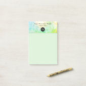 Post-it® Logo professionnel vert clair pour entreprise 4x6 (Sur un bureau)