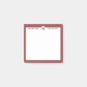 Post-it® Logo promotionnel simple Burgundy Blanc Personnali (Devant)