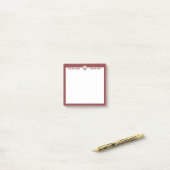 Post-it® Logo promotionnel simple Burgundy Blanc Personnali (Sur un bureau)