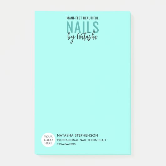 Post-it® Logo QR Code Photo TECH Ongle Bleu Moderne Oeuf de (Devant)