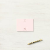 Post-it® Logo rose or rose monogramme entreprise (Sur un bureau)