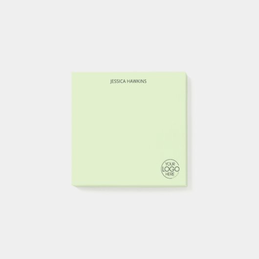Post-it® Logo simple de papeterie personnelle Pale Green (Devant)