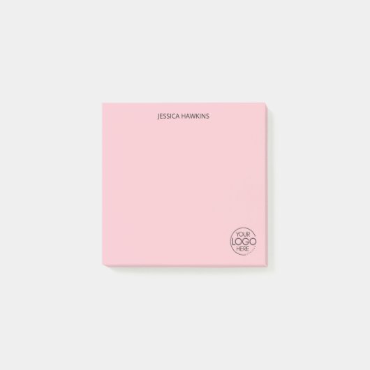 Post-it® Logo simple de papeterie personnelle rose (Devant)