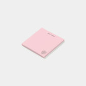 Post-it® Logo simple de papeterie personnelle rose (Incliné)