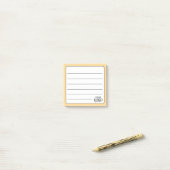 Post-it® Logo simple doré jaune (Sur un bureau)