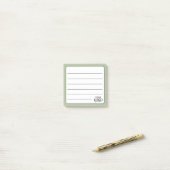 Post-it® Logo Simple Sage Green Lined (Sur un bureau)