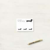 Post-it® Long Dachshund Dessin drôle (Sur un bureau)
