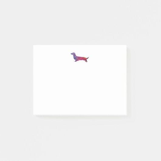 Post-it® Long Haied Dachshund Geo Silhouette violet (Devant)