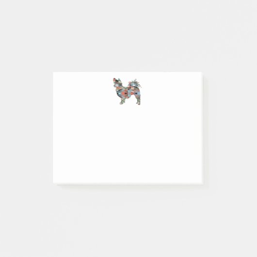 Post-it® Longue Haied Chihuahua Geo Silhouette Plaid (Devant)