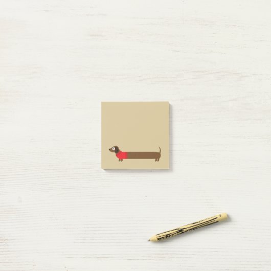 Post-it® Longue illustration mignonne de teckel (Sur un bureau)