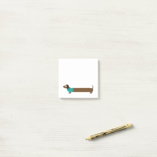 Post-it® Longue illustration mignonne de teckel (Sur un bureau)