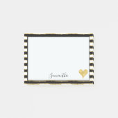 Post-it® L'or blanc noir barre le coeur (Devant)