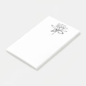 Post-it® Lotus Flower Black and White Ink Dessin Art (Incliné)