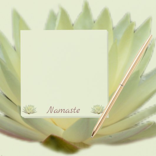 Post-it® Lotus Nénuphar Floral Jaune Namaste Vert pâle