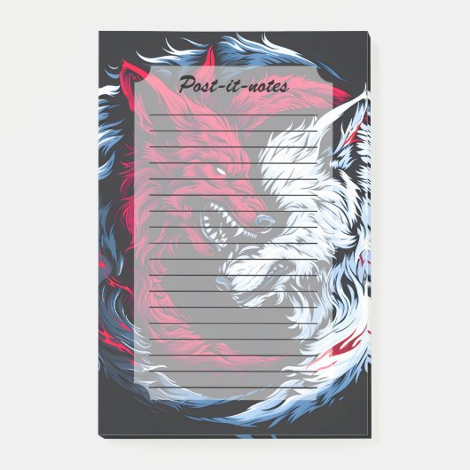 Post-it® Loup lunaire double sauvage (Devant)