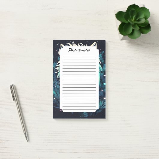 Post-it® Loup sauvage céleste lunaire (Bureau)
