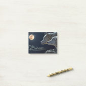 Post-it® Loups hurlant à la Pleine lune de nuit (Sur un bureau)