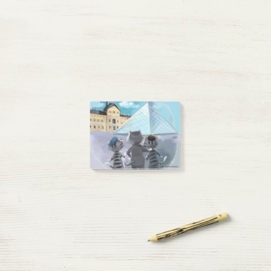 Post-it® Louvre Notes 4 po x 3 po (Sur un bureau)