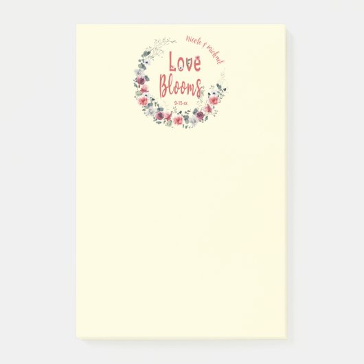 Post-it® Love Blooms Groom de mariée personnalisée Enregist (Devant)