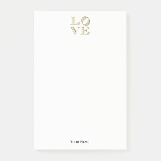 Post-it® LOVE Graphic Text - Faux Gold (Devant)