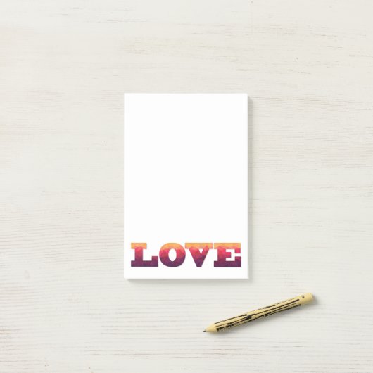 Post-it® Love mot violet, billet rose il note (Sur un bureau)