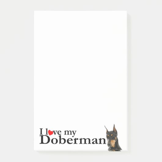 Post-it® Love My Doberman Post-It Notes (Devant)