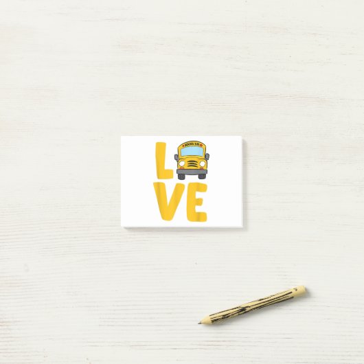 Post-it® Love School Bus Driver Schoolbus Busdriver (Sur un bureau)