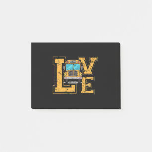 Post-it® Love School Bus Driver TShirt For Men Women Bus Dr