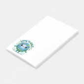 Post-it® Love to Knit Citation mignonne Bleu Vert Ball Fil  (Incliné)