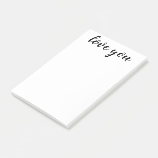 Post-it® Love You Black Script Print 4 x 6 (Incliné)