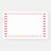 Post-it® Love You Red Hearts Romantic Note Modèle (Devant)