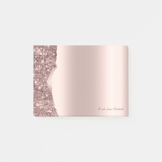 Post-it® Lovely Elegant Rose Gold Glitter  (Devant)