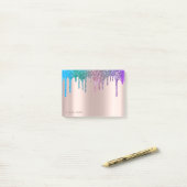 Post-it® Lovely Rose Gold Ombre Parties scintillant Drives (Sur un bureau)