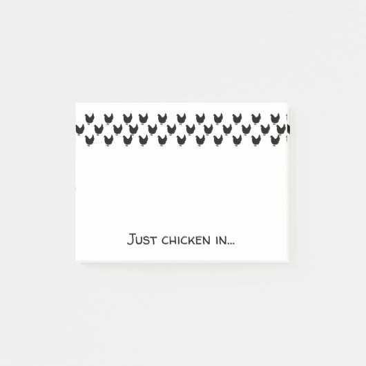 Post-it® Lover de poulet Silhouettes noires et blanches amu (Devant)