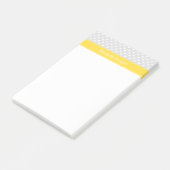 Post-it® Lt Grey White Pois Ananas Nom Monogramme (Incliné)