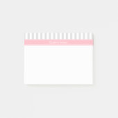 Post-it® Lt Grey White Stripe Pink Nom Monogramme (Devant)