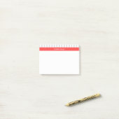 Post-it® Lt Gris Blanc Gris Gris Corail Rouge Nom Monogramm (Sur un bureau)