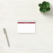 Post-it® Lt Gris Points Blancs Bourgogne Monogramme Nom (Bureau)