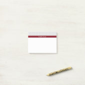 Post-it® Lt Gris Points Blancs Bourgogne Monogramme Nom (Sur un bureau)