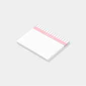 Post-it® Lt Gris Rayure Blanche Monogramme Rose Nom (Incliné)