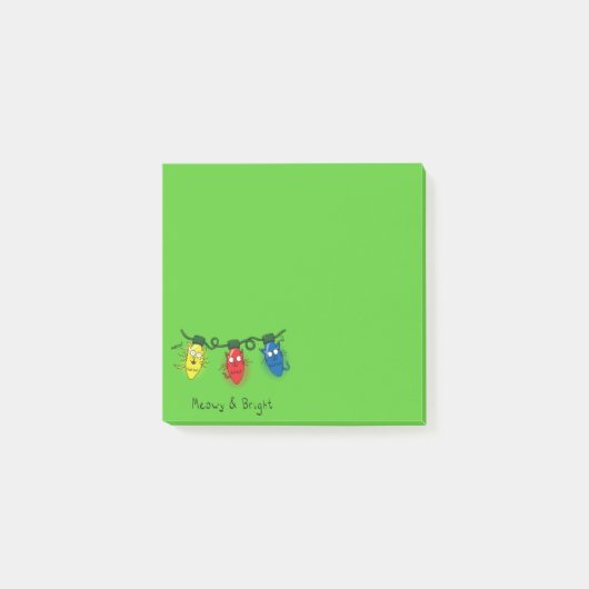 Post-it® Lumières de Noël drôles de chat (Devant)