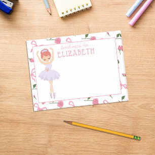 Post-it® Lunch personnalisé pour fille avec ballerine aquar