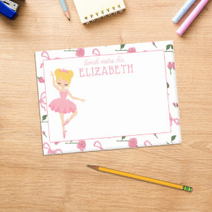 Post-it® Lunch personnalisé pour fille avec ballerine aquar