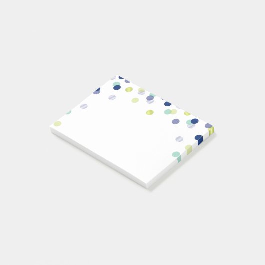 Post-it® LUNCHBOX LOVE NOTE moderne audacieux confetti bleu (Incliné)